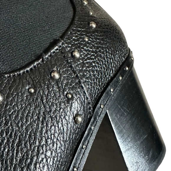 Napoleoni Chelsea Studded Boots Black Ankle Booties Moto Academia 39 Size 8 - Picture 8 of 14